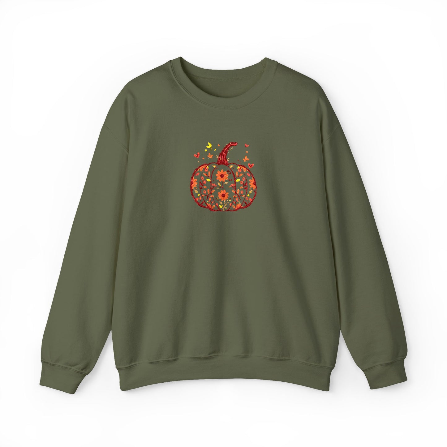 Embroidered Autumn Vibes Pumpkin Sweatshirt