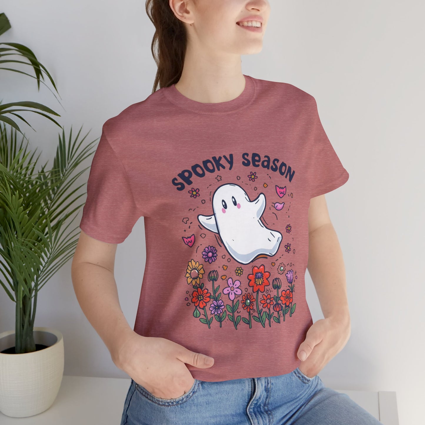 Spooky Season Ghost Tee, Spooky Season Unisex T-Shirt, Cute Halloween Outfit, Fall Vibes Shirt, Ghost Lover Gift