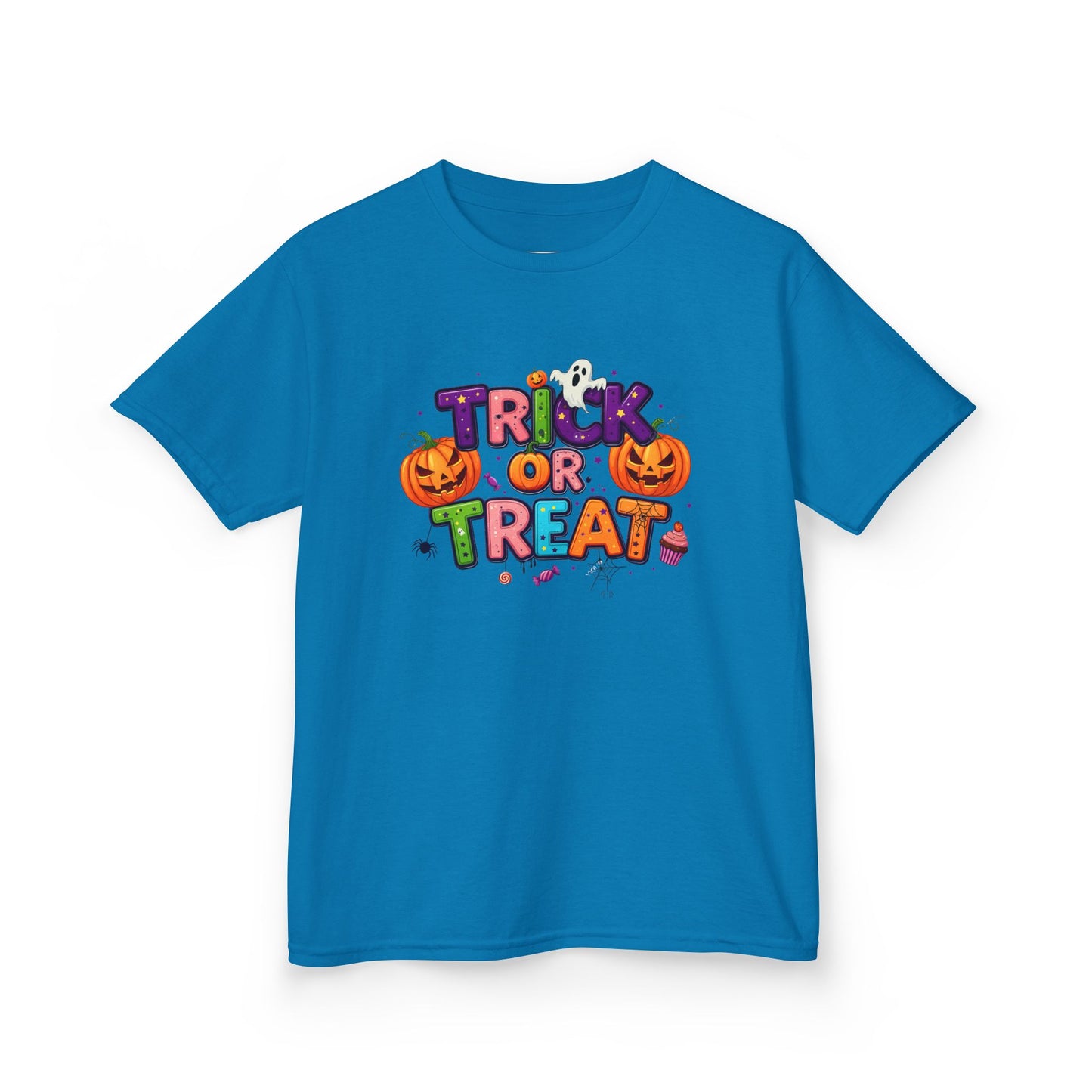 Kids Halloween Tee - Trick or Treat T-Shirt, Perfect for Halloween Parties, Costume, Pumpkin Designs, Fun Kids Apparel
