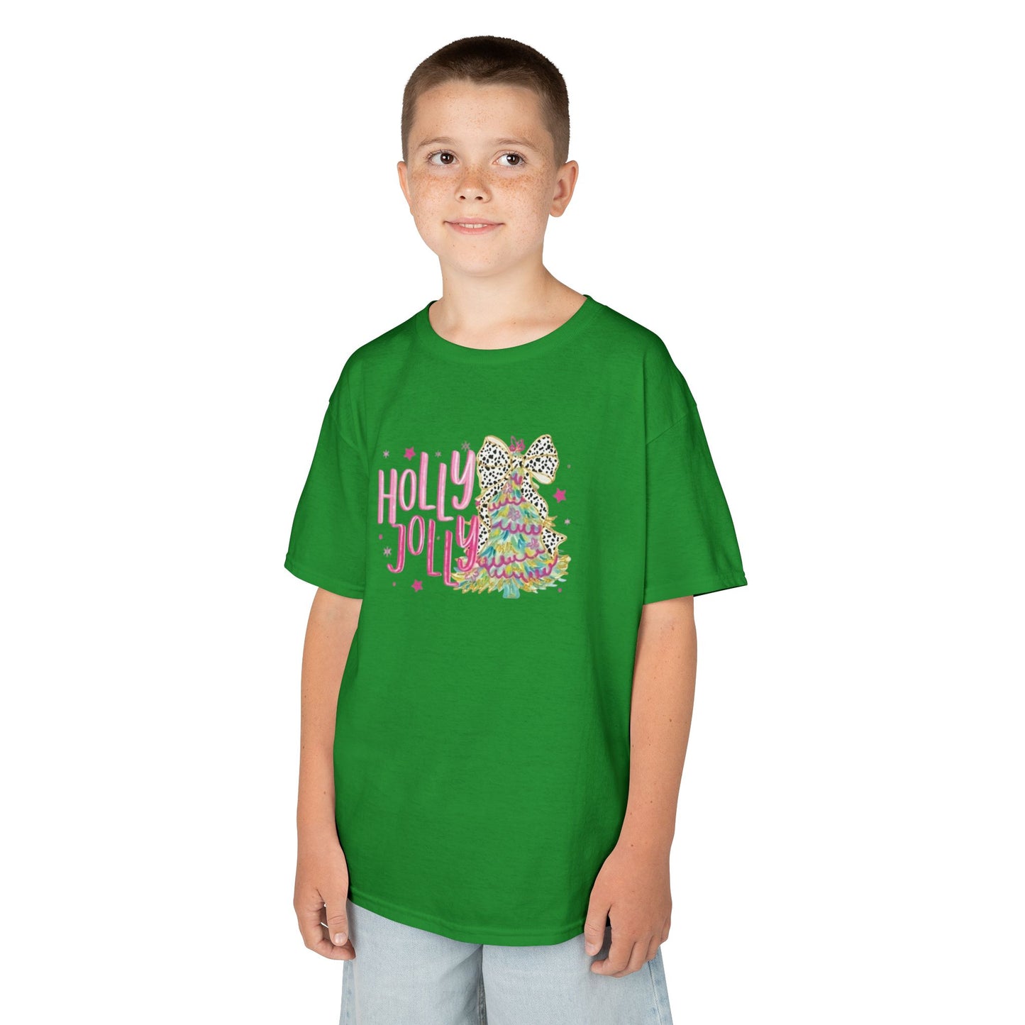 Holly Jolly Kids Tee, Festive Youth Shirt, Christmas Apparel, Fun Gift for Kids, Joyful T-Shirt for Celebrations