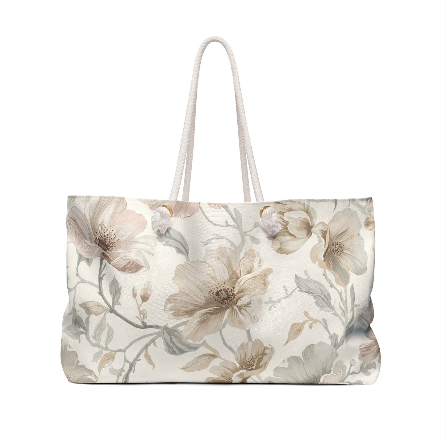 Chic Floral Weekender Bag for Travel, Tote for Beach, Getaway, Gym, Mother’s Day, Floral Design, Weekend Escape