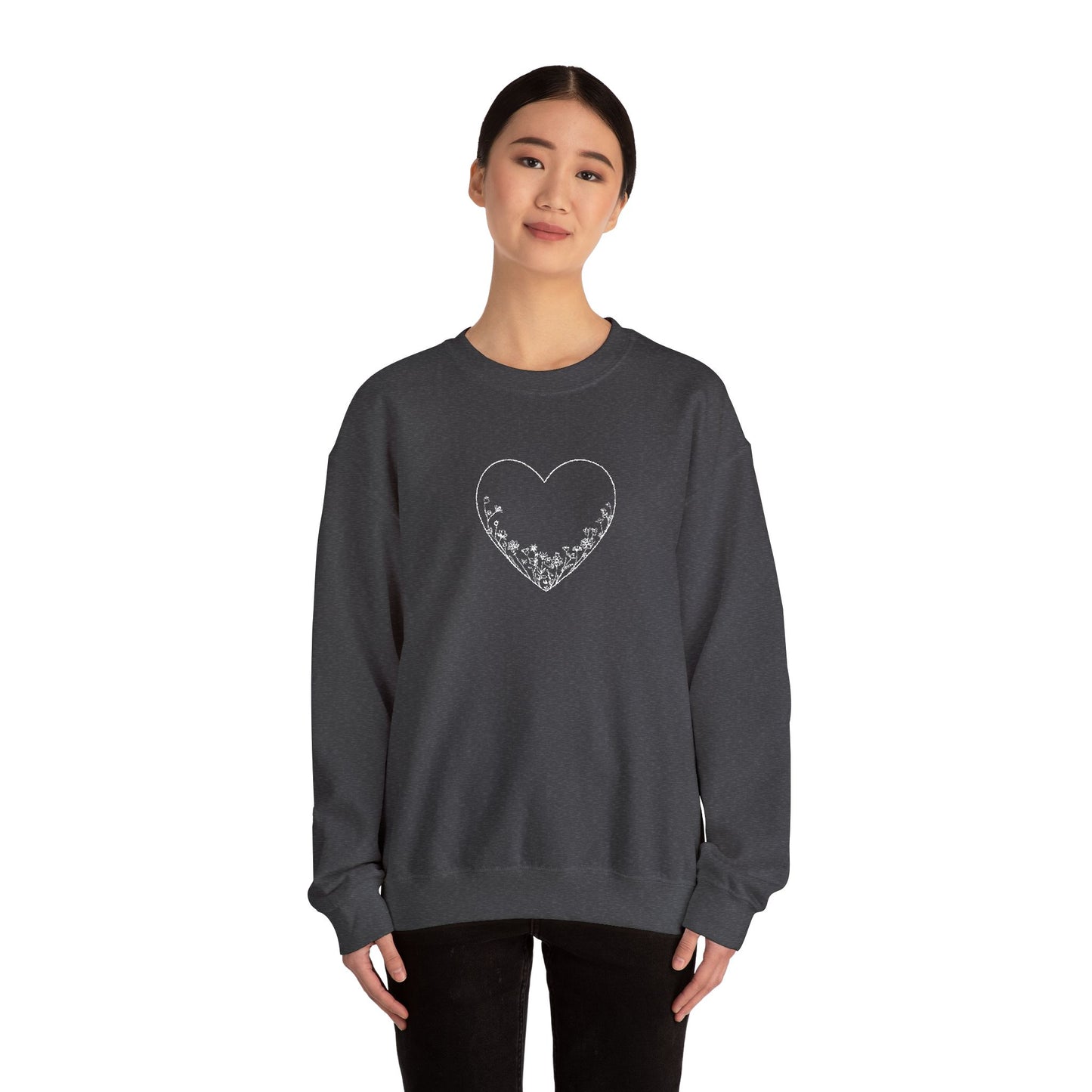 Heartfelt Love Crewneck Sweatshirt - Cozy Gift, Casual Wear, Valentine's Day, Anniversary, Comfort
