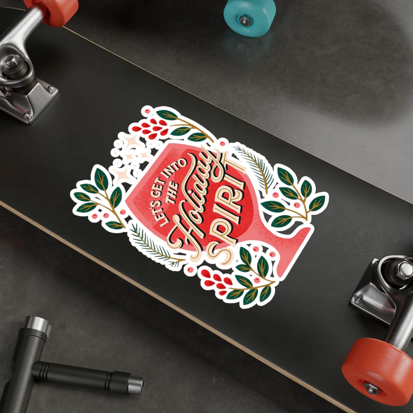 Holiday Spirit Vinyl Decals, Festive Stickers for Home Decor, Christmas Gift Accessories, Seasonal Decor, Party Supplies