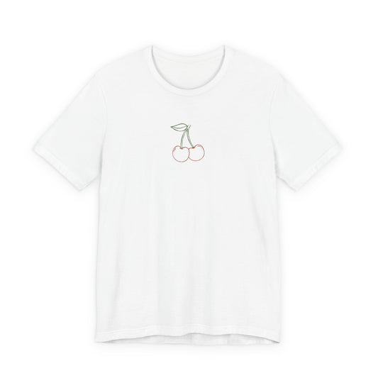 Cherry Embroidered Tee - Cool Summer Shirt for Fruit Lovers
