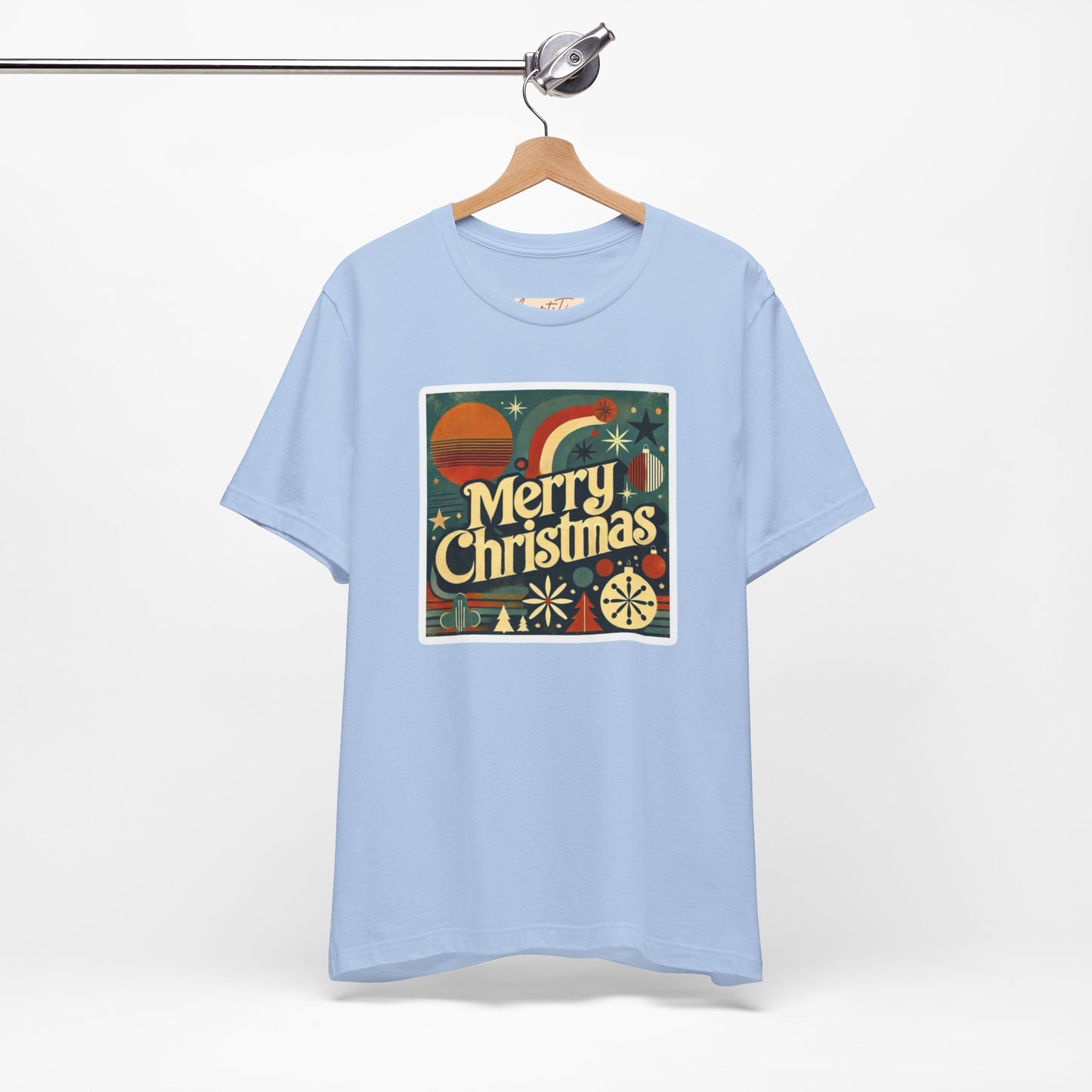 Vintage Retro Merry Christmas Unisex Short Sleeve Tee, Holiday Gift, Festive Shirt, Christmas Apparel, Casual Wear