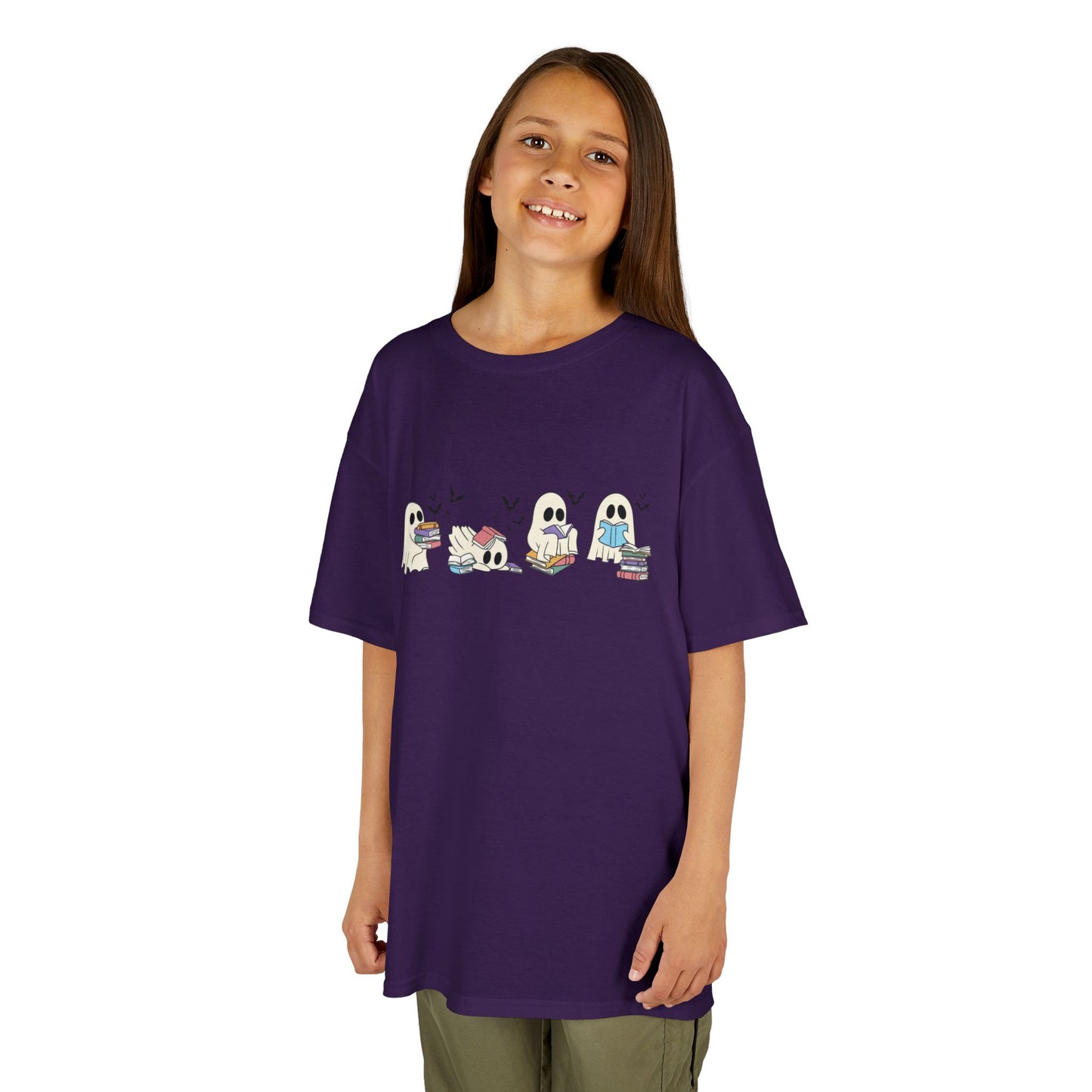 Kids Tee - Reading Ghost Fun & Playful Cotton Shirt for Boys & Girls, Kids' Gift, Birthday, Everyday Wear, Cute Animal Design
