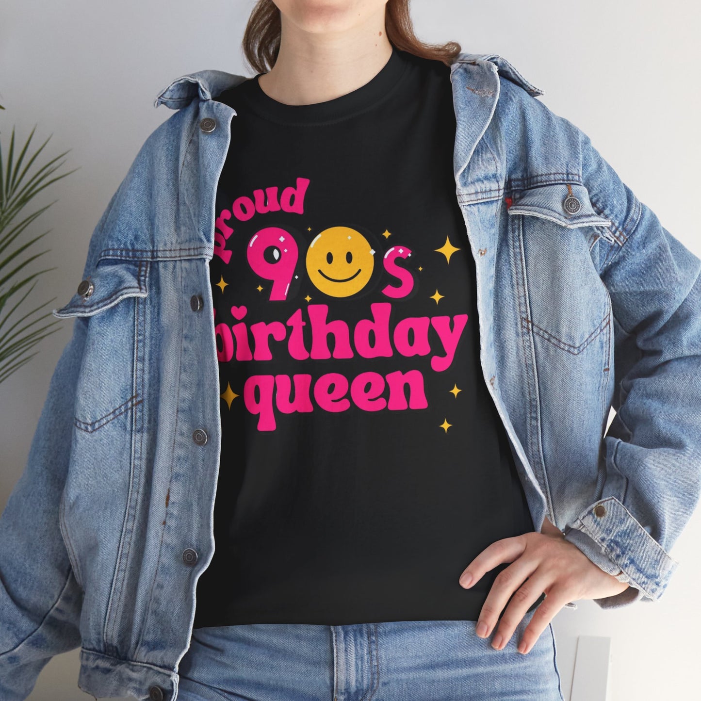 Proud 90s Birthday Queen Tee, Retro T-Shirt, 90s Nostalgia Gift, Unisex Cotton Tee, Birthday Celebration Shirt, Vintage Style Top