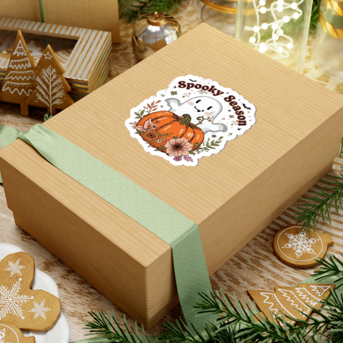 Spooky Season Kiss-Cut Stickers, Halloween Decor, Fall Aesthetic, Pumpkin Stickers, Ghost Art, Cute Planner Accessories