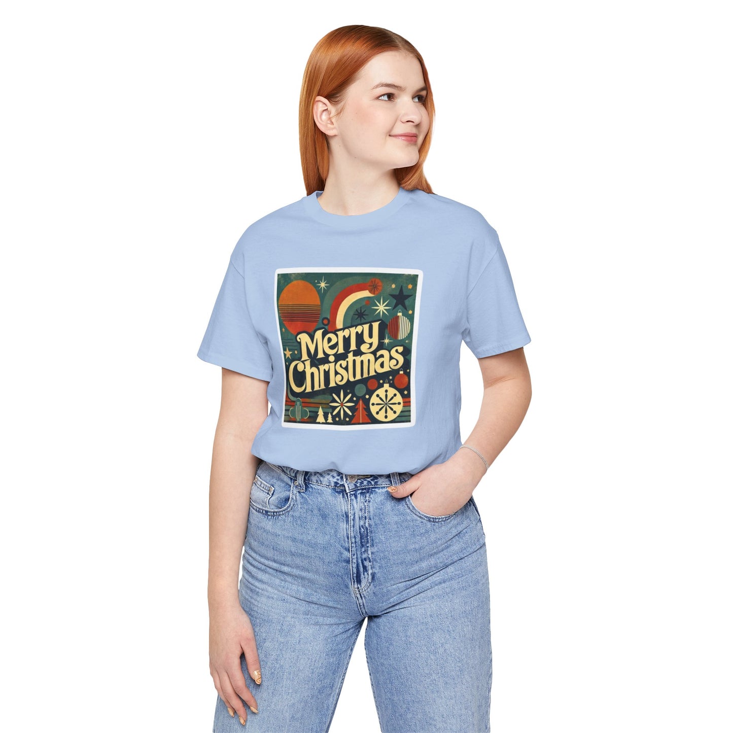 Vintage Retro Merry Christmas Unisex Short Sleeve Tee, Holiday Gift, Festive Shirt, Christmas Apparel, Casual Wear