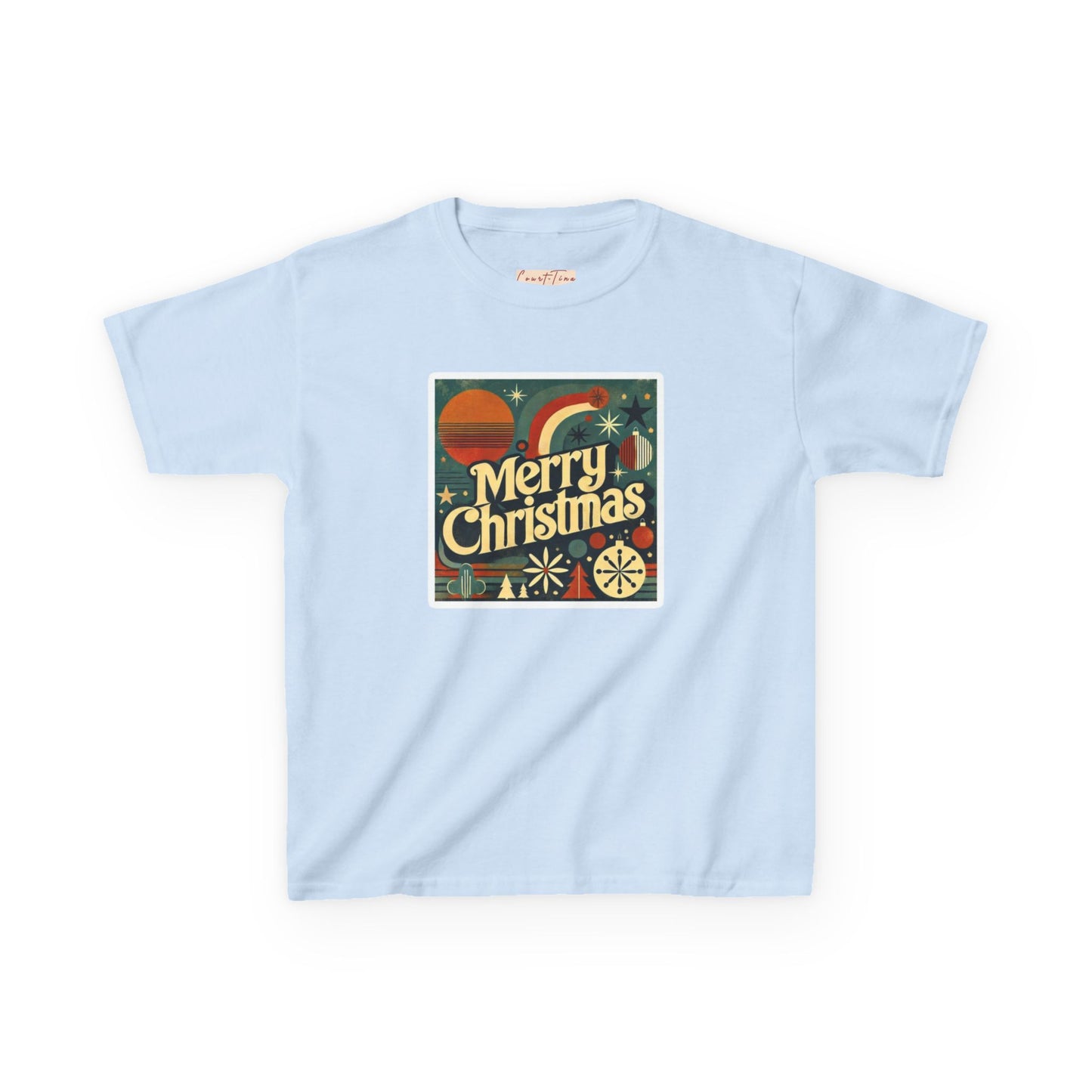Vintage Retro Merry Christmas Kids Tee, Holiday T-Shirt, Festive Childrens Shirt, Winter Apparel, Gift for Kids, Christmas Party Outfit