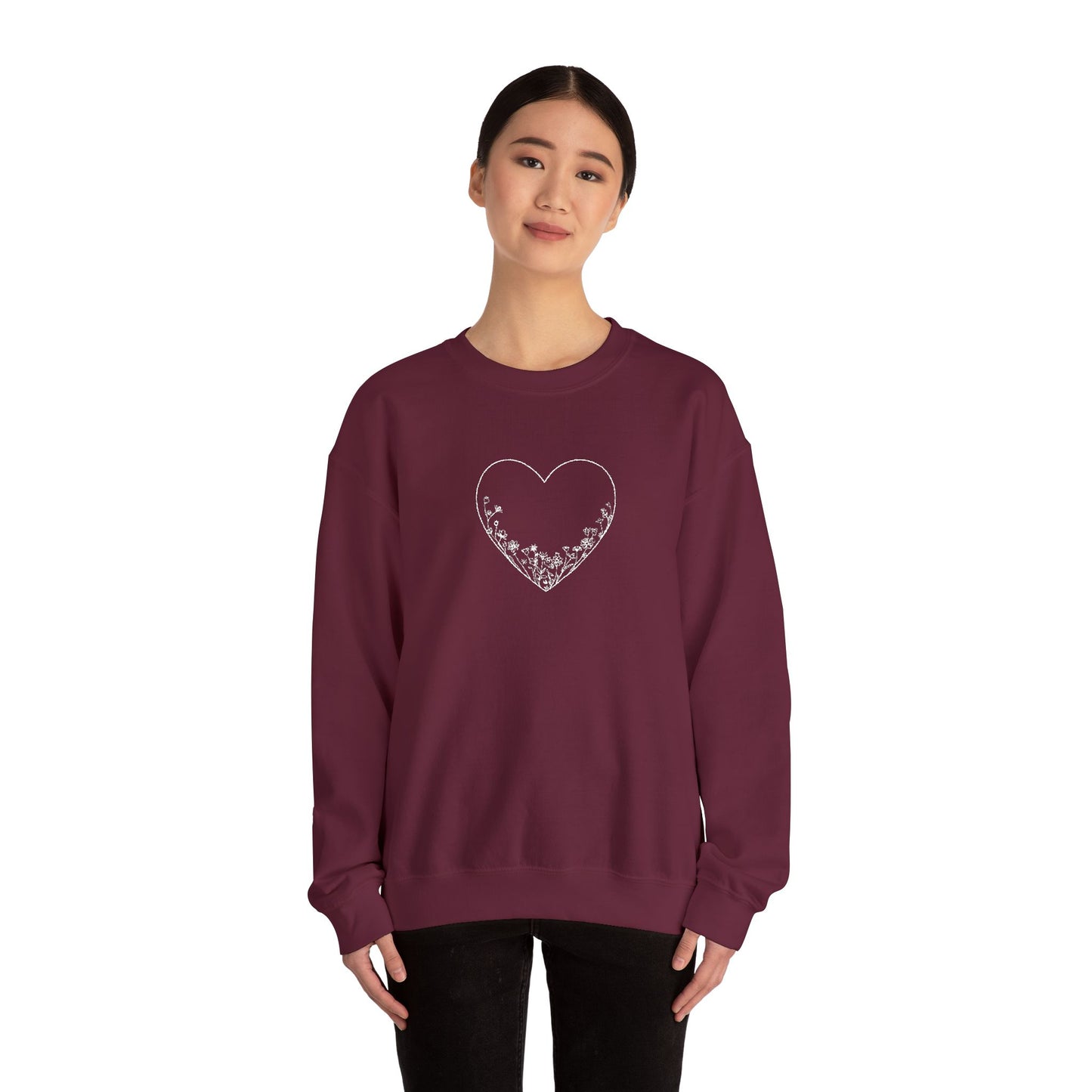 Heartfelt Love Crewneck Sweatshirt - Cozy Gift, Casual Wear, Valentine's Day, Anniversary, Comfort