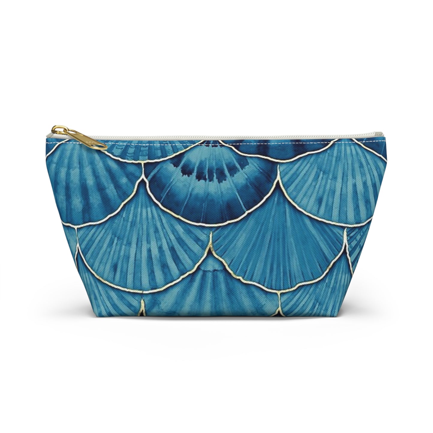 Beachy Mermaid Vibes Accessory Pouch, Makeup Bag, Travel Organizer, Shell Print Clutch, Ocean-Inspired Gift