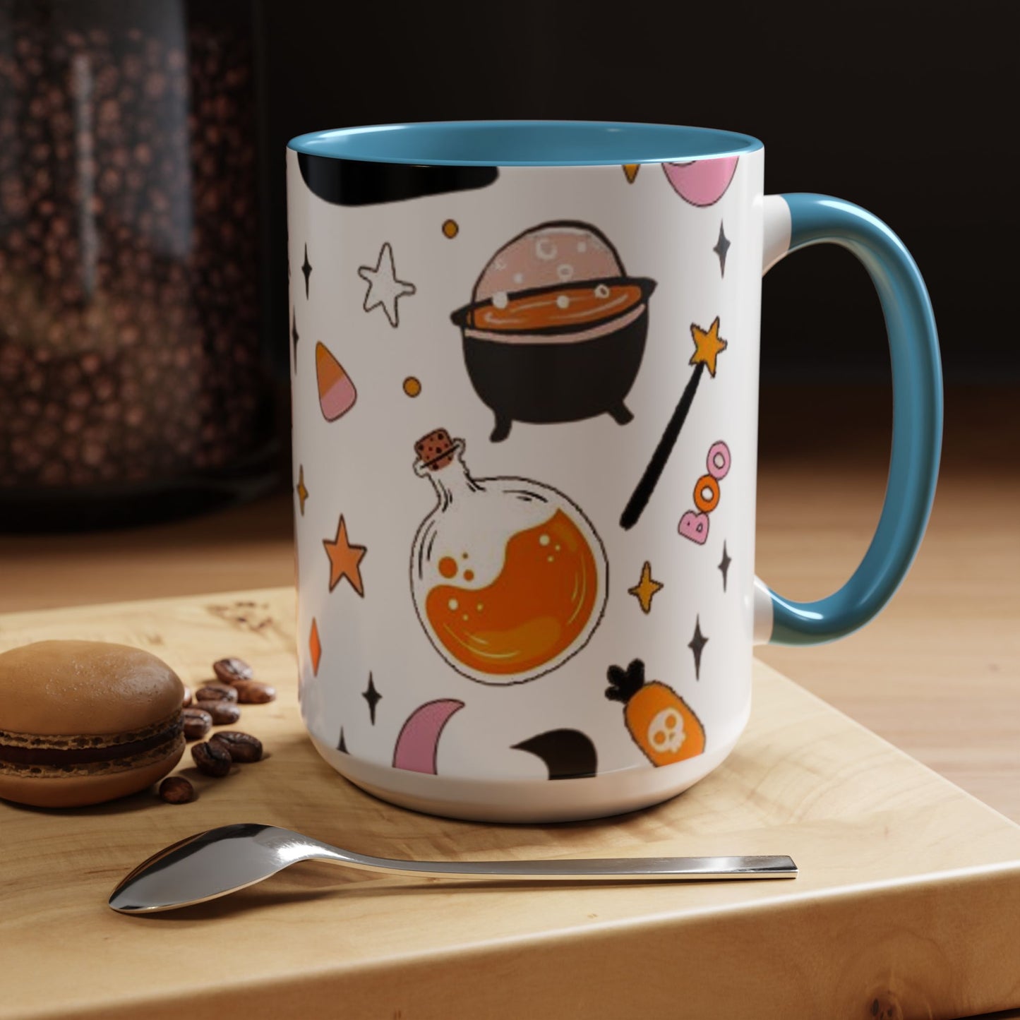 Halloween Accent Coffee Mug - Spooky Cute Designs, Perfect for Fall Décor, Pumpkin, Trick-or-Treat, Autumn Gift, Kids & Adults