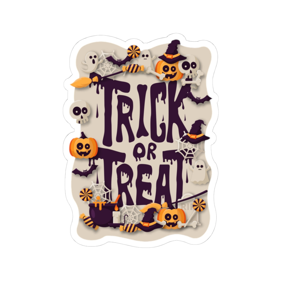 Whimsical Ghost Halloween Stickers, Cute Halloween Decor, Laptop Decals, Trick or Treat Stickers, Spooky Season Gifts