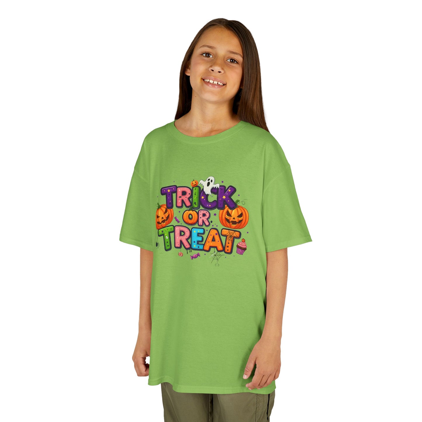 Kids Halloween Tee - Trick or Treat T-Shirt, Perfect for Halloween Parties, Costume, Pumpkin Designs, Fun Kids Apparel