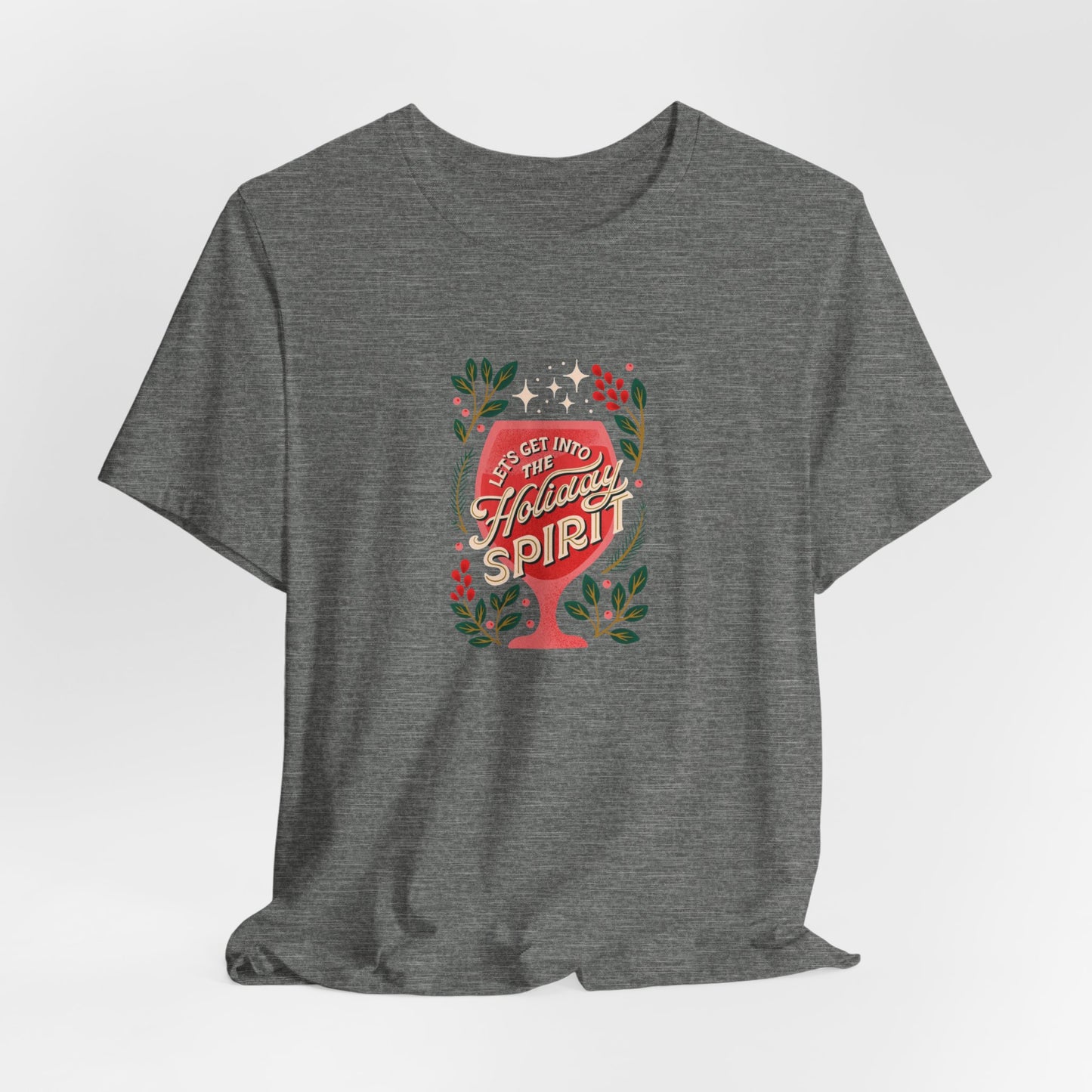 Holiday Spirit Short Sleeve Tee - Unisex Jersey T-Shirt, Festive Casual Wear, Christmas Gift, Family Gatherings, Seasonal Apparel