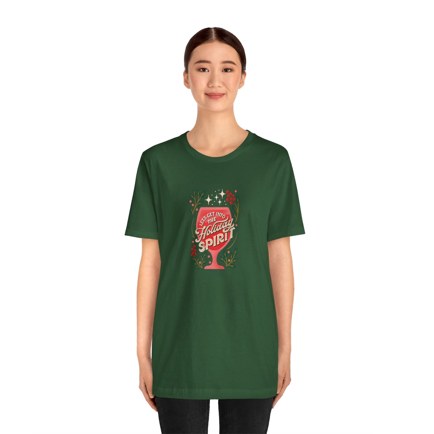 Holiday Spirit Short Sleeve Tee - Unisex Jersey T-Shirt, Festive Casual Wear, Christmas Gift, Family Gatherings, Seasonal Apparel