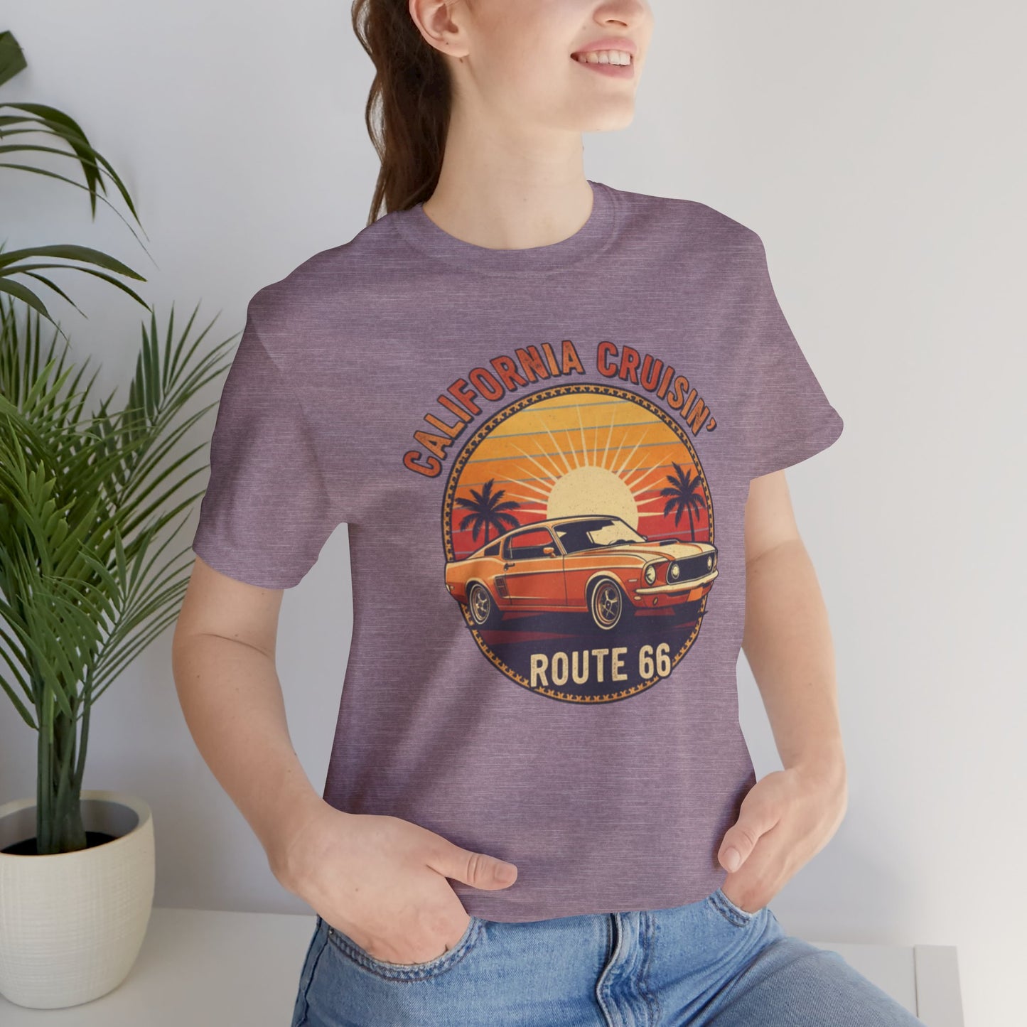 California Cruisin' Vintage Tee, Retro Car Shirt, Route 66 Graphic Tee, Perfect for Road Trips, Travel Lovers Apparel, Unisex T-Shirt