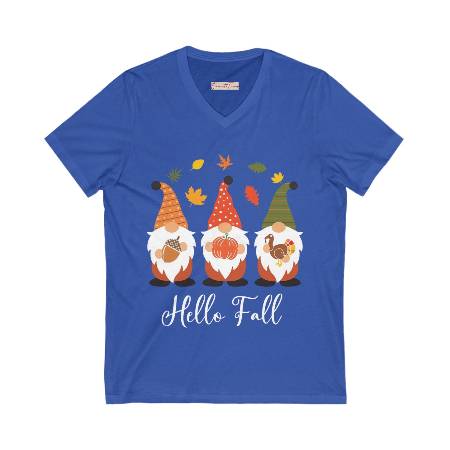 Hello Fall Gnome V-Neck Tee