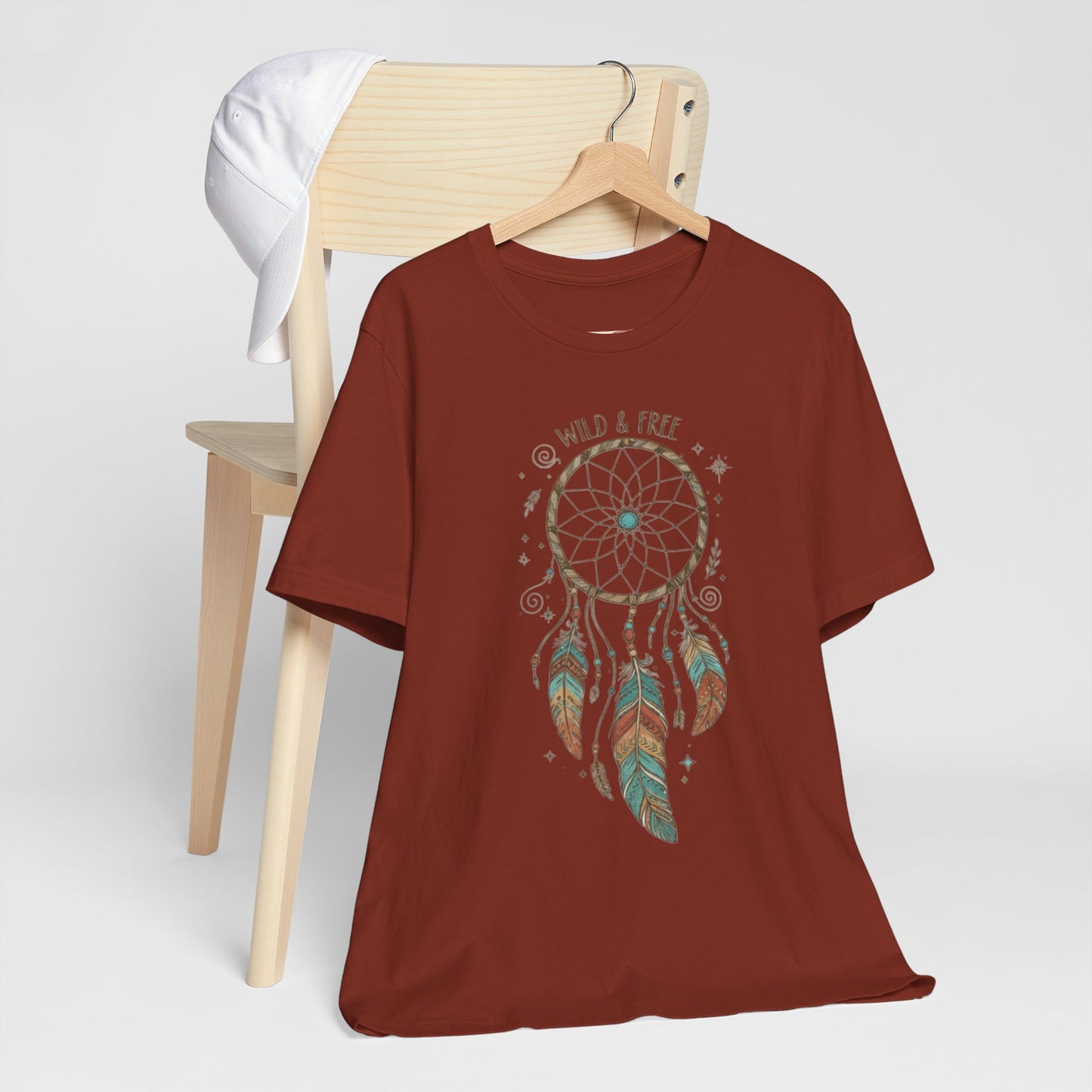 Dreamcatcher Graphic Tee, Wild & Free Shirt, Boho Style Top, Gift for Nature Lovers, Casual Everyday Wear