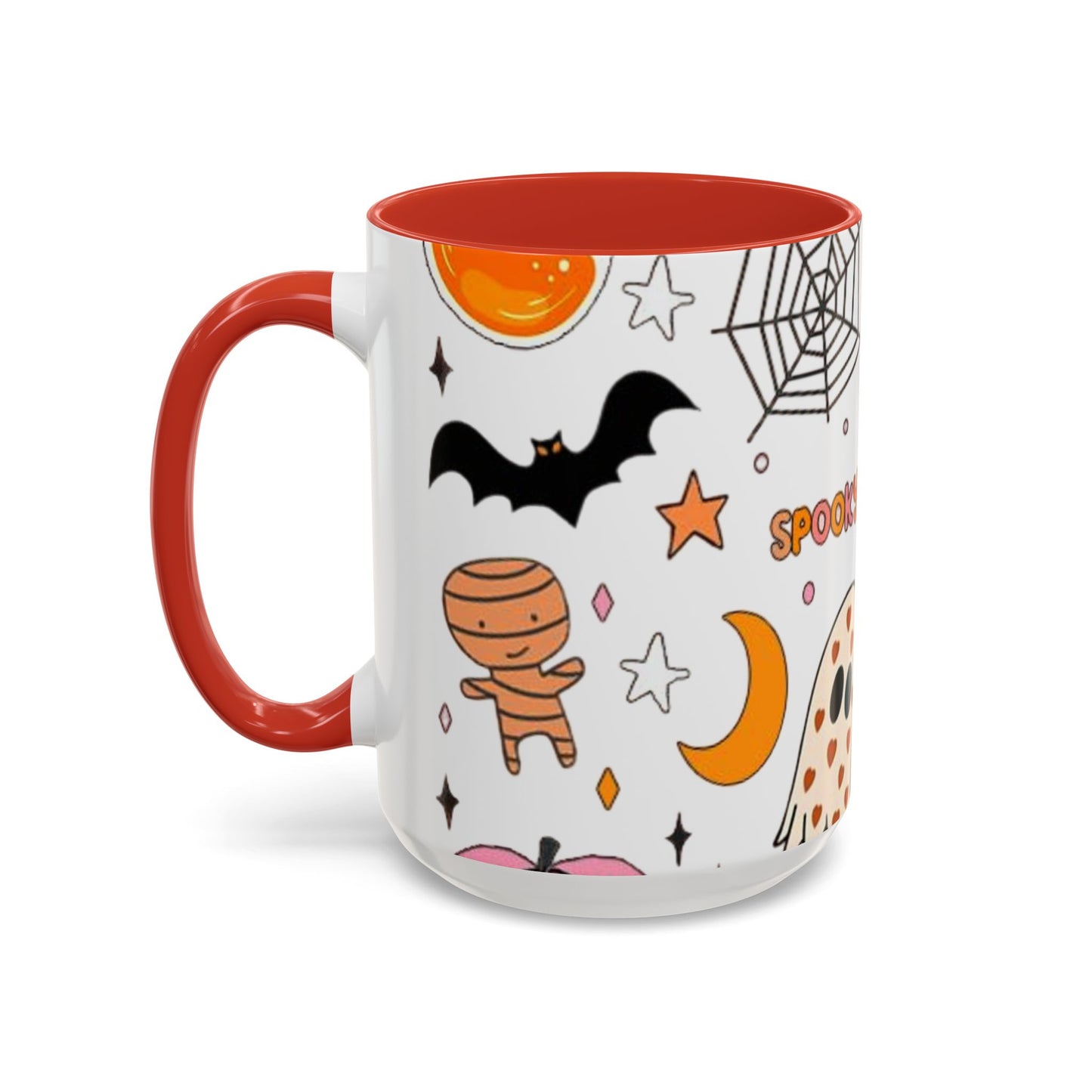 Halloween Accent Coffee Mug - Spooky Cute Designs, Perfect for Fall Décor, Pumpkin, Trick-or-Treat, Autumn Gift, Kids & Adults