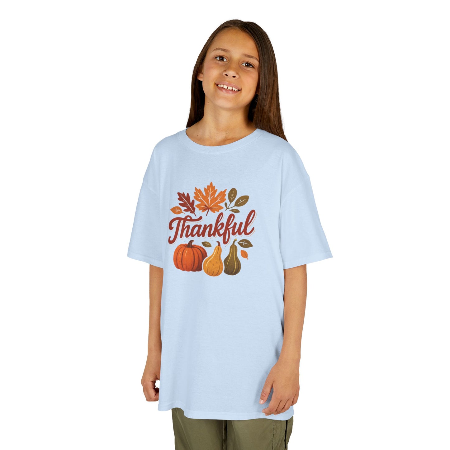 Thankful Kids Tee for Fall Celebrations, Autumn T-Shirt, Thanksgiving Apparel, Seasonal Kidswear, Family Gatherings Clothing