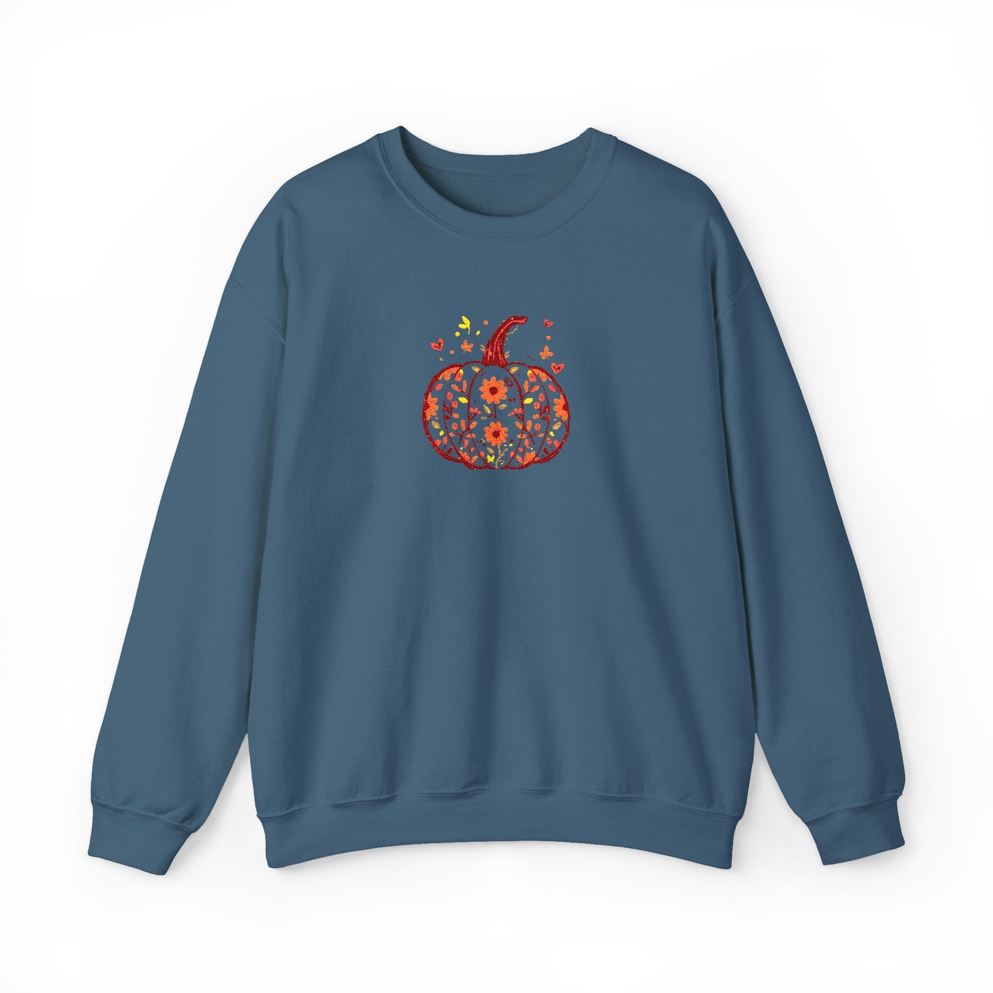 Embroidered Autumn Vibes Pumpkin Sweatshirt