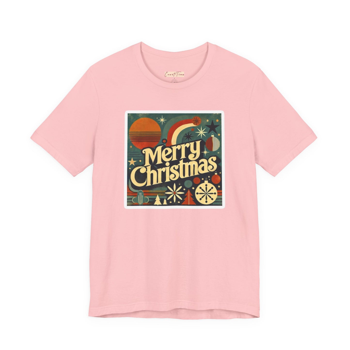 Vintage Retro Merry Christmas Unisex Short Sleeve Tee, Holiday Gift, Festive Shirt, Christmas Apparel, Casual Wear