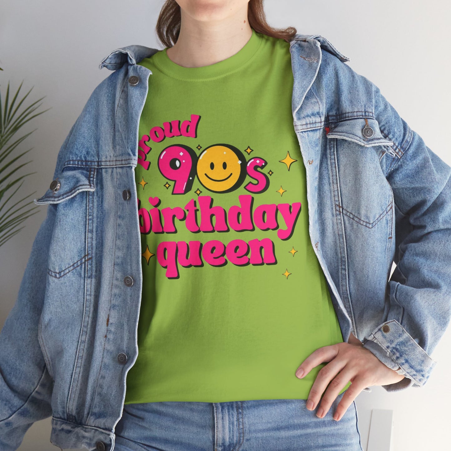Proud 90s Birthday Queen Tee, Retro T-Shirt, 90s Nostalgia Gift, Unisex Cotton Tee, Birthday Celebration Shirt, Vintage Style Top