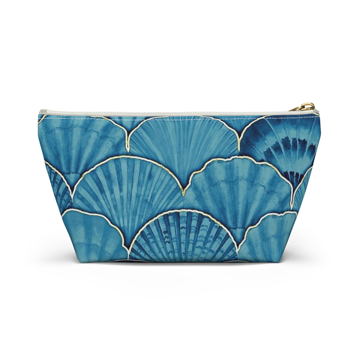 Beachy Mermaid Vibes Accessory Pouch, Makeup Bag, Travel Organizer, Shell Print Clutch, Ocean-Inspired Gift