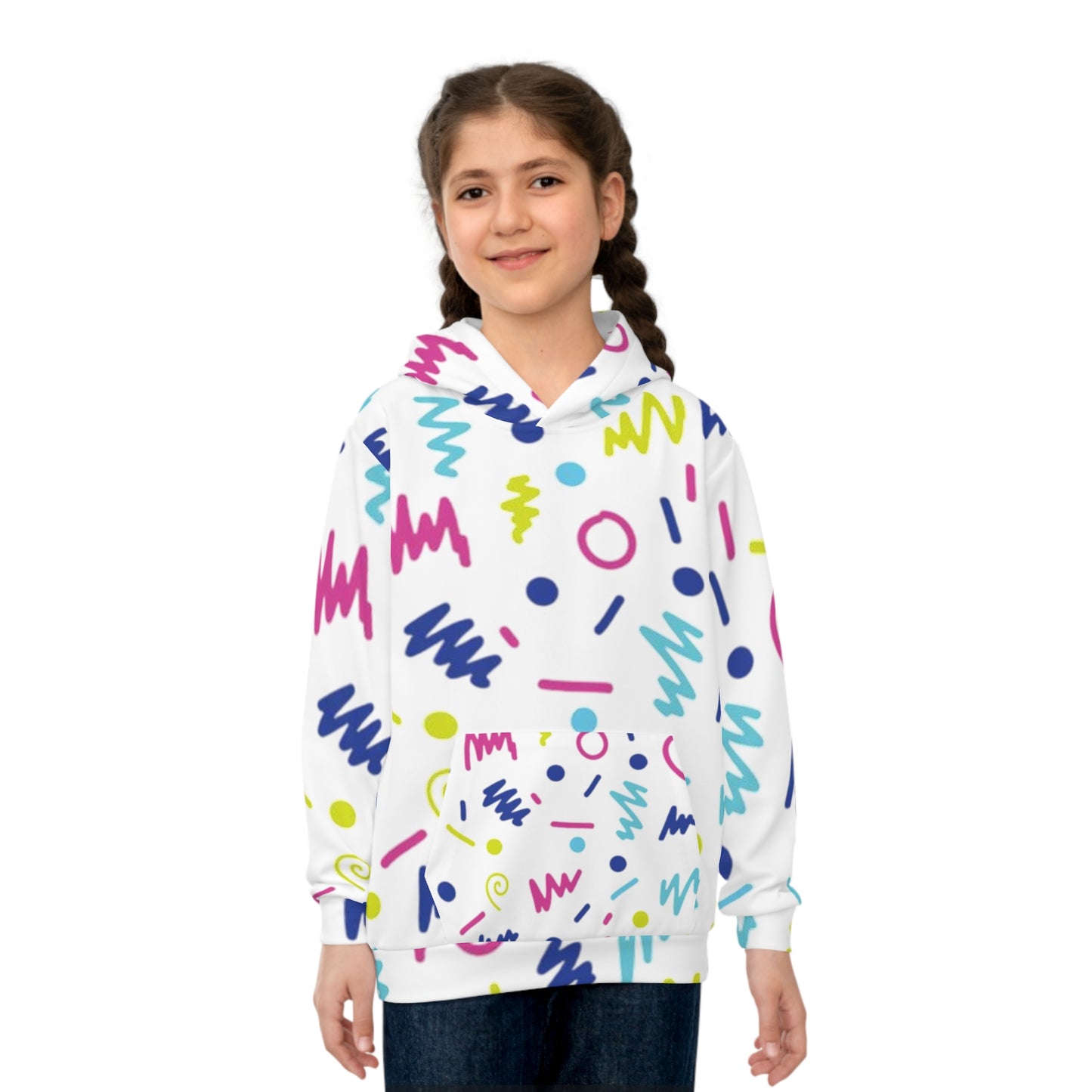 Colorful Retro Print Children's Hoodie, Kid's Apparel, Trendy Youth Hoodie, Fun Hoodie for Kids, Perfect Gift for Birthdays