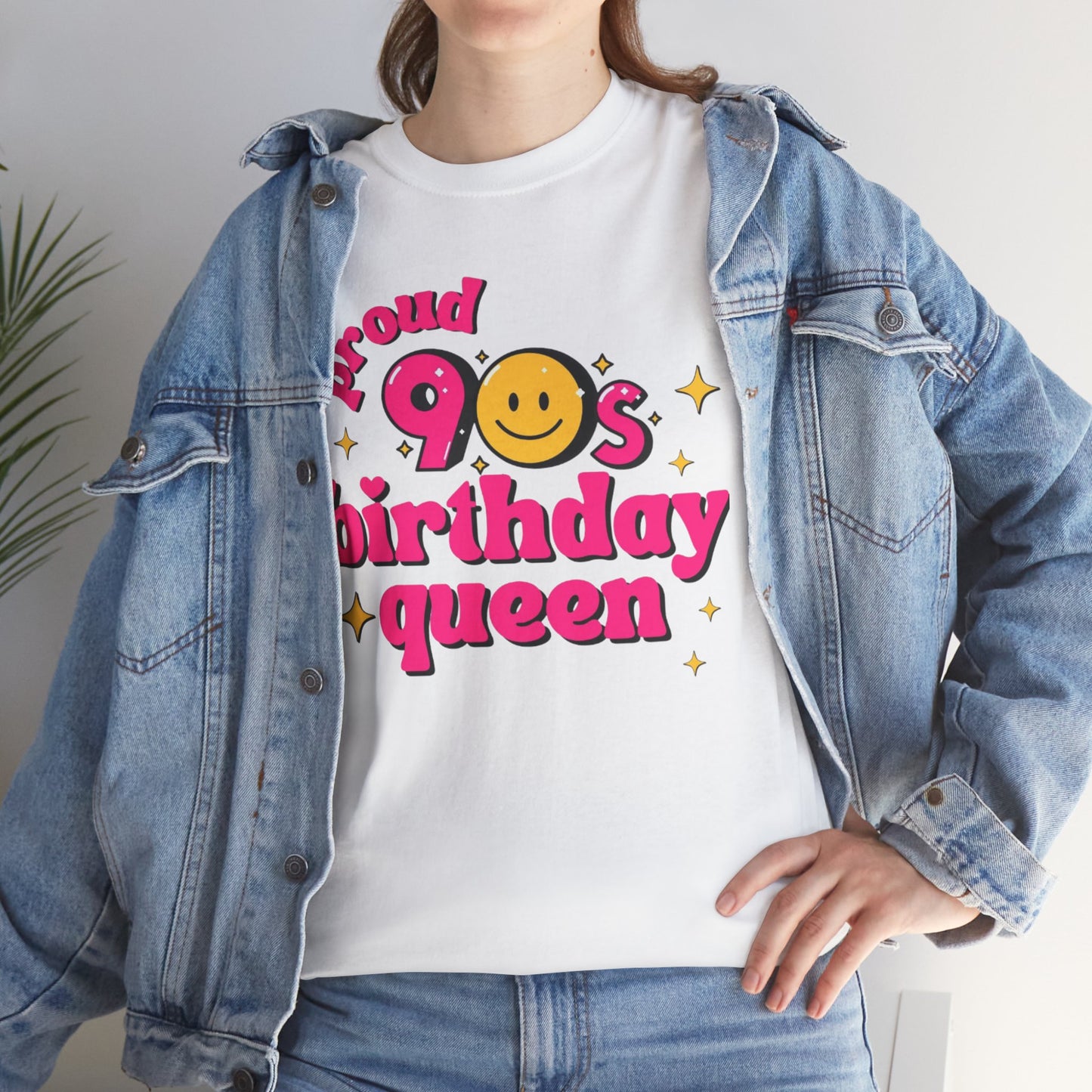Proud 90s Birthday Queen Tee, Retro T-Shirt, 90s Nostalgia Gift, Unisex Cotton Tee, Birthday Celebration Shirt, Vintage Style Top