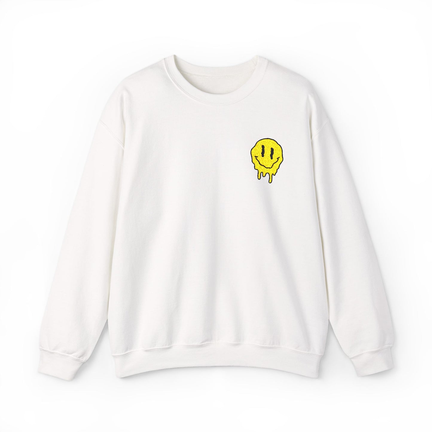 Smiley Face Sweatshirt, Cozy Crewneck, Unisex Pullover, Casual Outerwear, Gift for Friends, Everyday Comfort