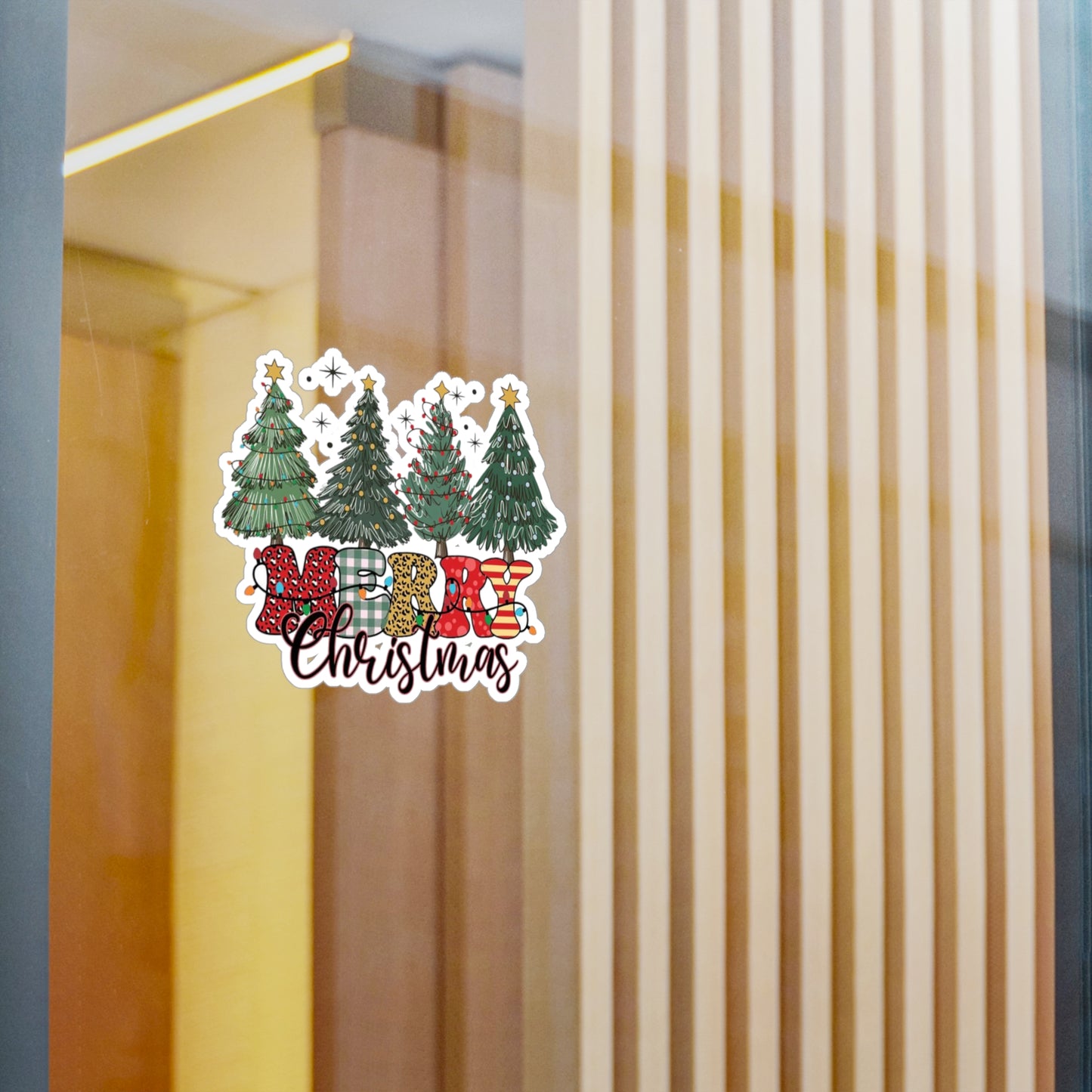 Merry Christmas Kiss-Cut Vinyl Decals – Festive Holiday Stickers for Home Decor, Gifts, Scrapbooking, and Crafting