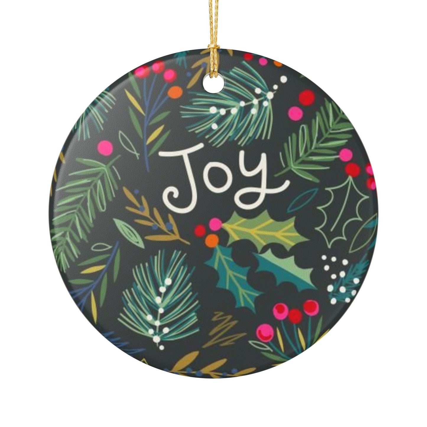 Joyful Holiday Ceramic Ornament
