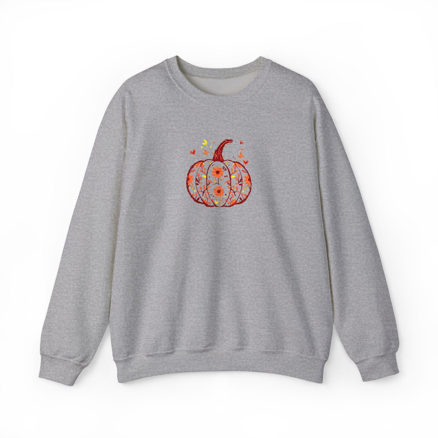 Embroidered Autumn Vibes Pumpkin Sweatshirt