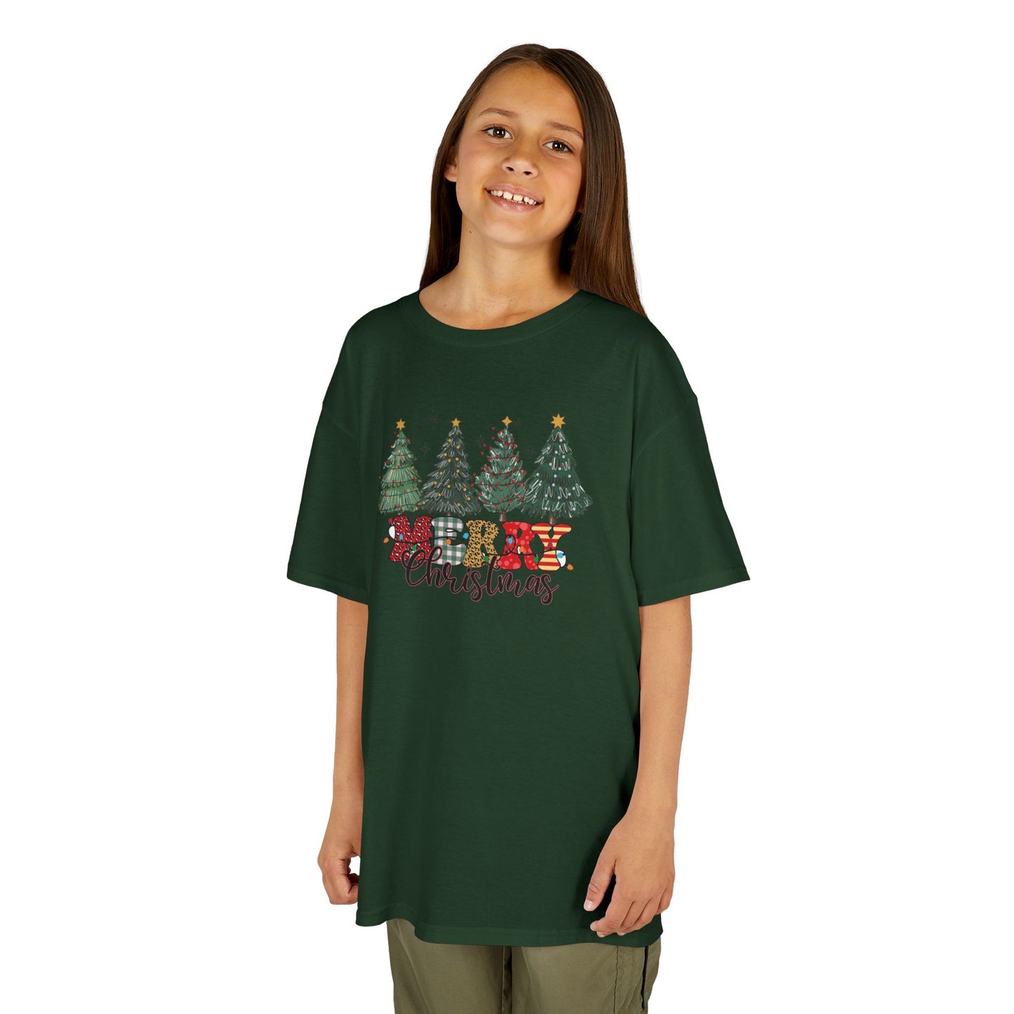 Merry Christmas Festive Kids Tee - Merry Christmas Design, Holiday Gift, Fun Family Outfits, Cute Christmas Apparel, Winter Merch