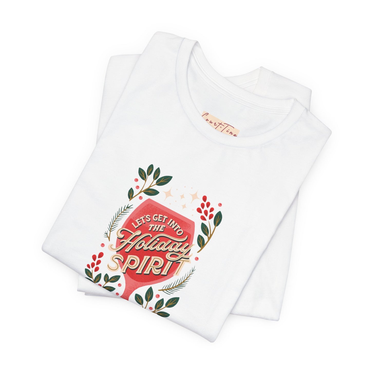 Holiday Spirit Short Sleeve Tee - Unisex Jersey T-Shirt, Festive Casual Wear, Christmas Gift, Family Gatherings, Seasonal Apparel