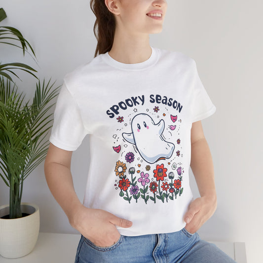 Spooky Season Ghost Tee, Spooky Season Unisex T-Shirt, Cute Halloween Outfit, Fall Vibes Shirt, Ghost Lover Gift