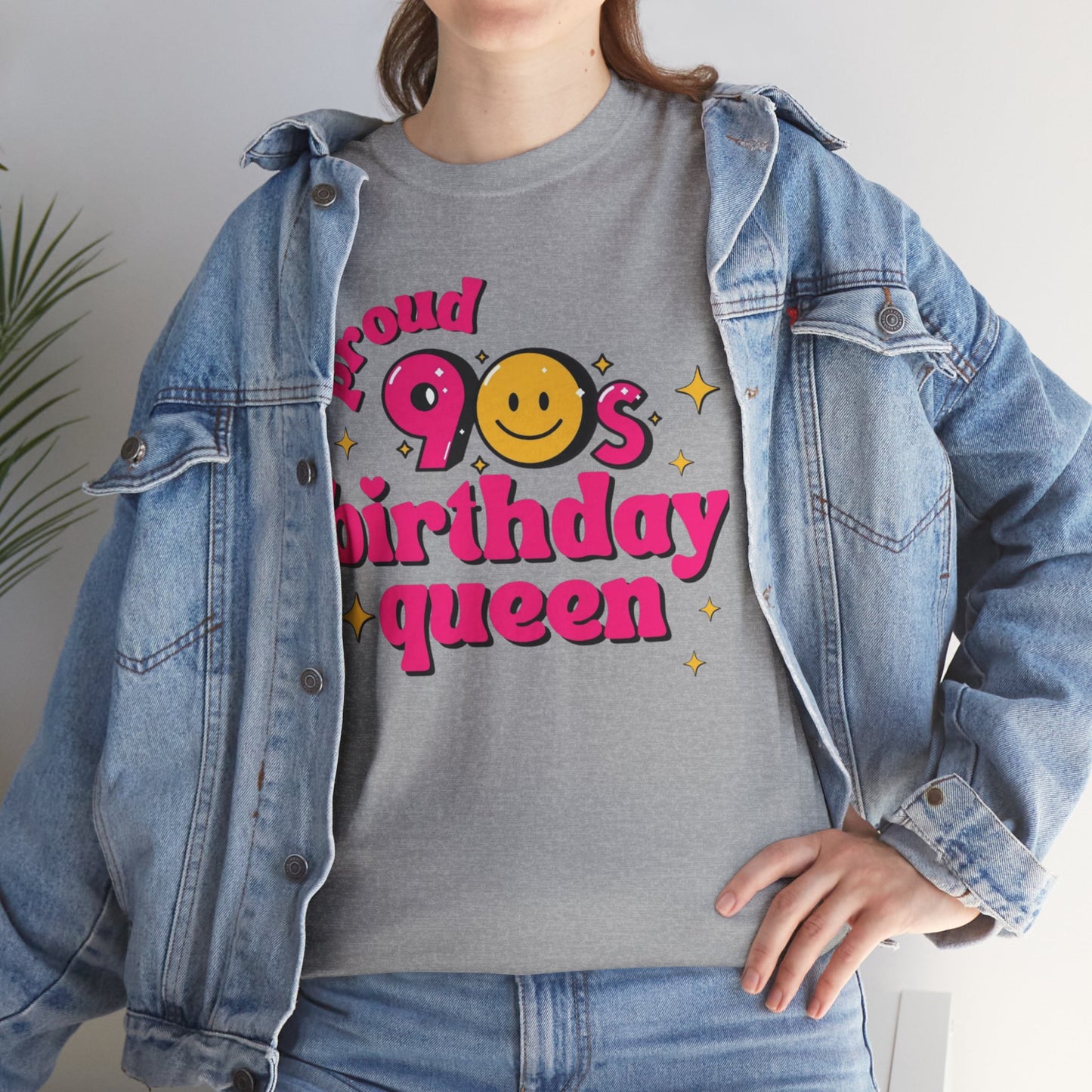 Proud 90s Birthday Queen Tee, Retro T-Shirt, 90s Nostalgia Gift, Unisex Cotton Tee, Birthday Celebration Shirt, Vintage Style Top