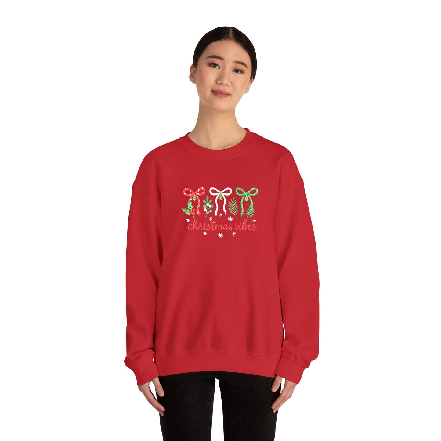 Embroidered Christmas Vibes Sweatshirt
