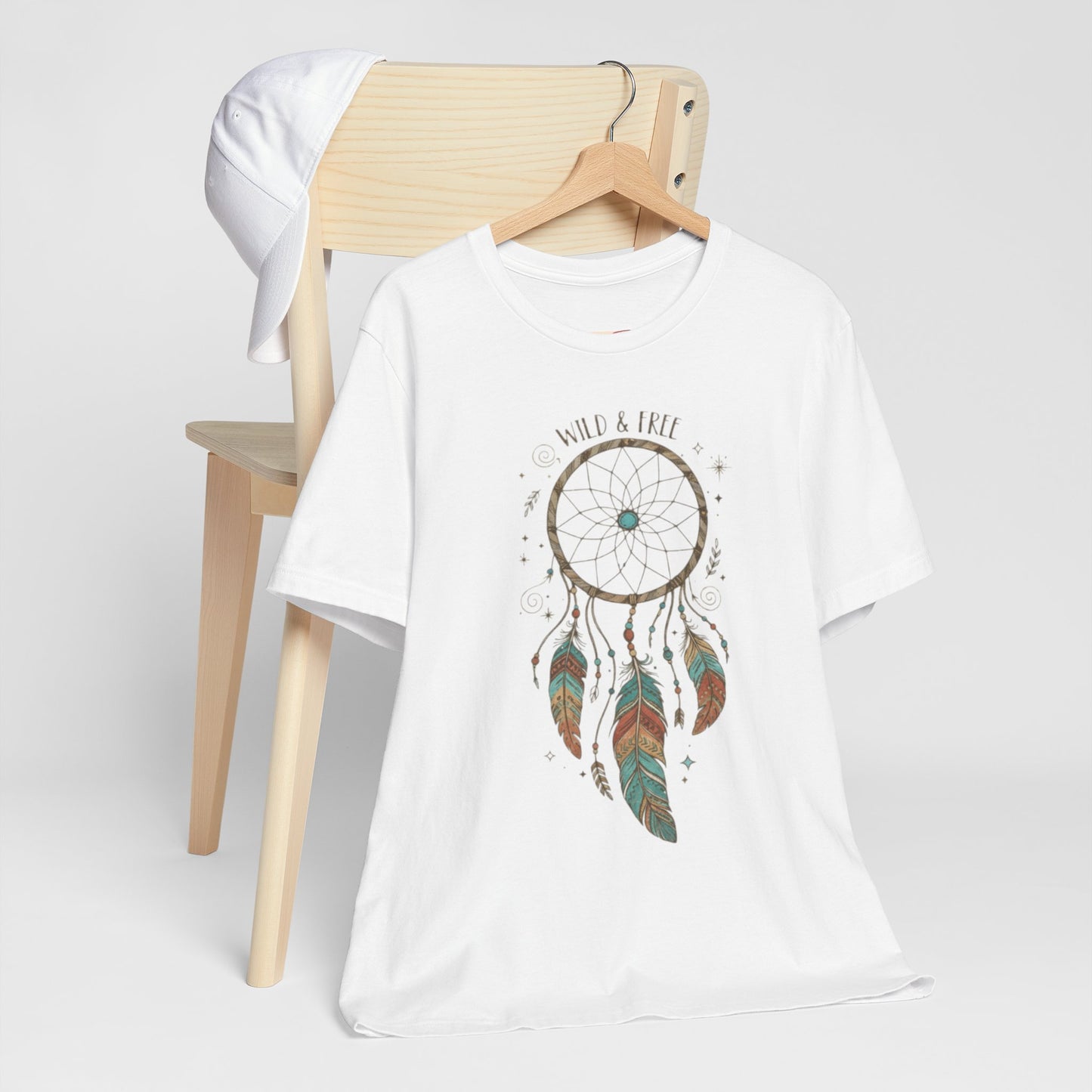 Dreamcatcher Graphic Tee, Wild & Free Shirt, Boho Style Top, Gift for Nature Lovers, Casual Everyday Wear