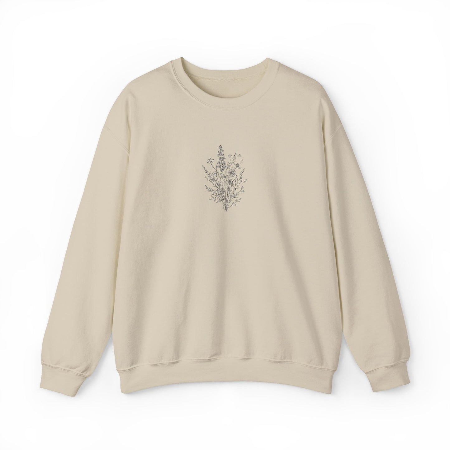 Botanical Minimalist Crewneck Sweatshirt, Cozy Sweatshirt, Casual Pullover, Gifts for Her, Spring Fashion, Eco-Friendly Apparel
