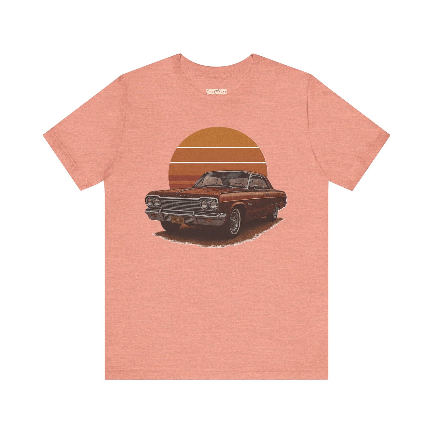 Retro Car Graphic Tee - Vintage Sunset Shirt, Perfect for Car Lovers, Gift for Him, Summer Style, Casual Wear, Unisex Fashion