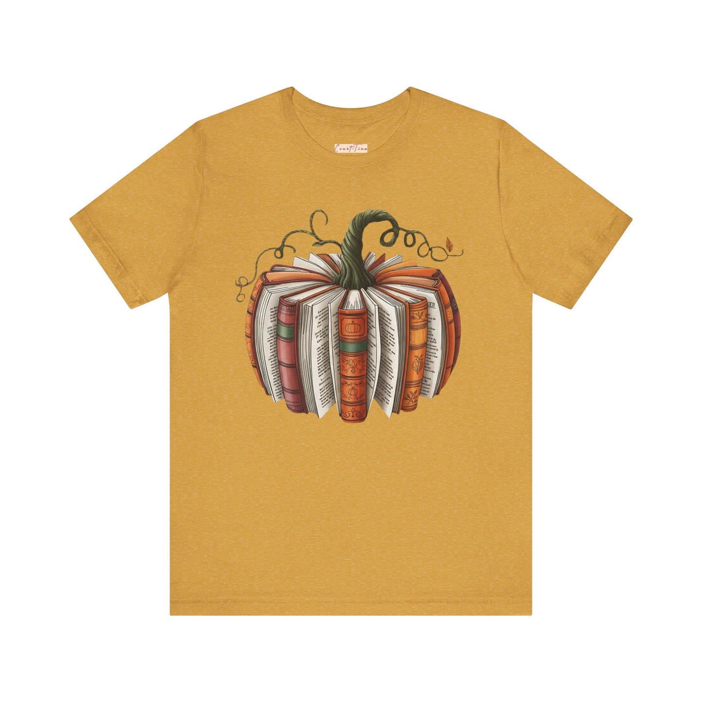 Fall Pumpkin Books Unisex Tee - Cozy Autumn T-Shirt for Book Lovers