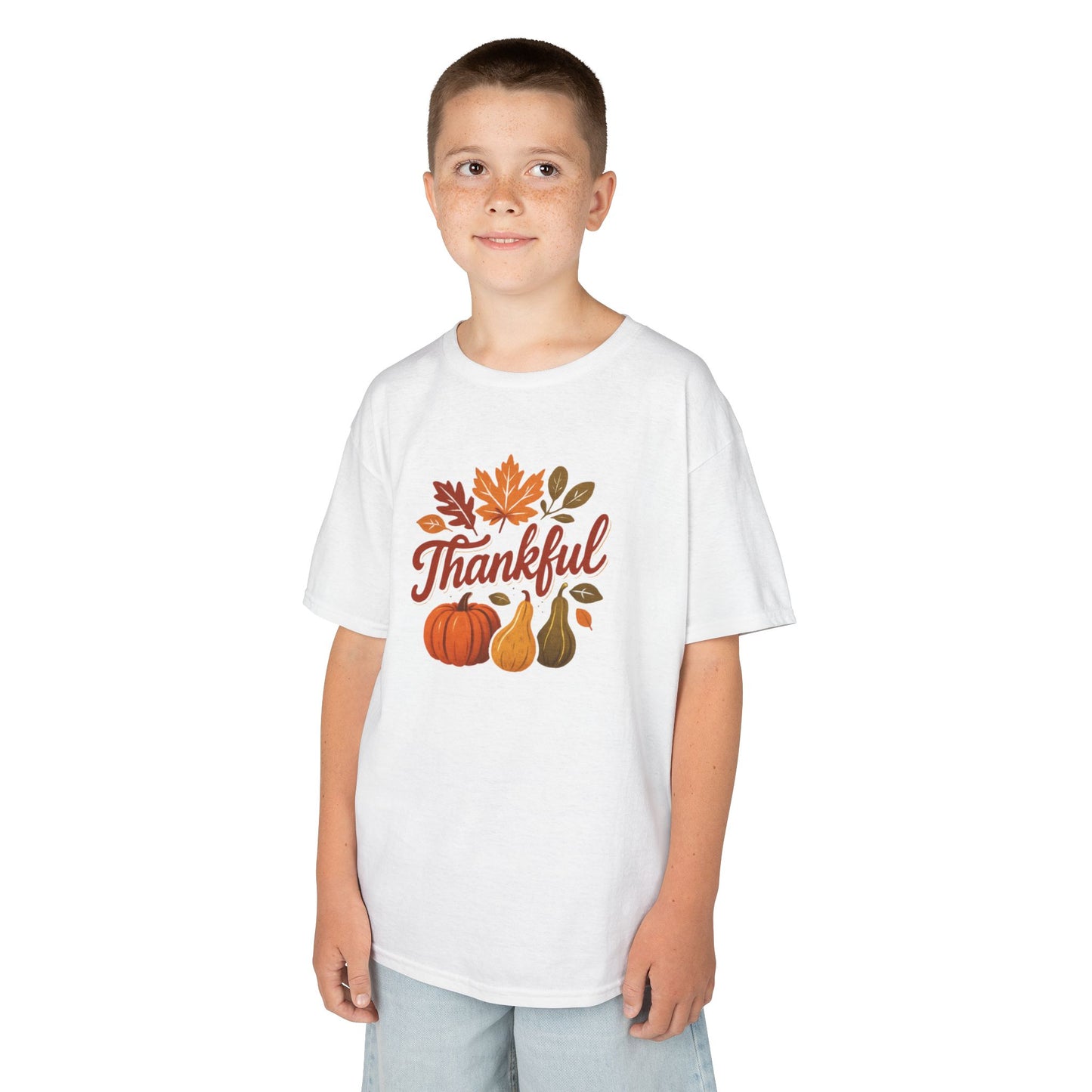 Thankful Kids Tee for Fall Celebrations, Autumn T-Shirt, Thanksgiving Apparel, Seasonal Kidswear, Family Gatherings Clothing