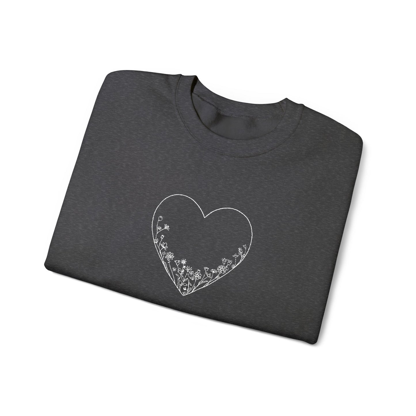 Heartfelt Love Crewneck Sweatshirt - Cozy Gift, Casual Wear, Valentine's Day, Anniversary, Comfort