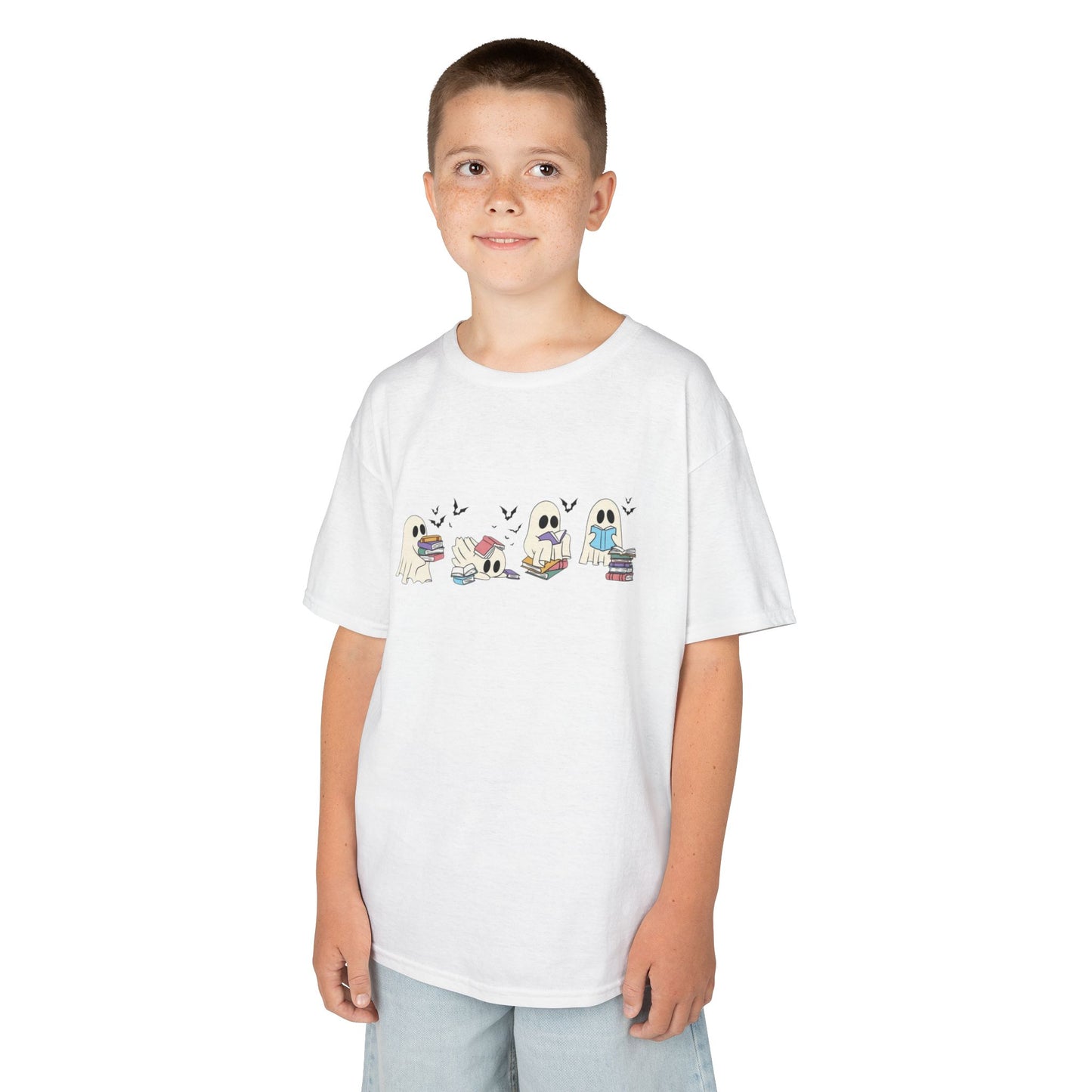 Kids Tee - Reading Ghost Fun & Playful Cotton Shirt for Boys & Girls, Kids' Gift, Birthday, Everyday Wear, Cute Animal Design