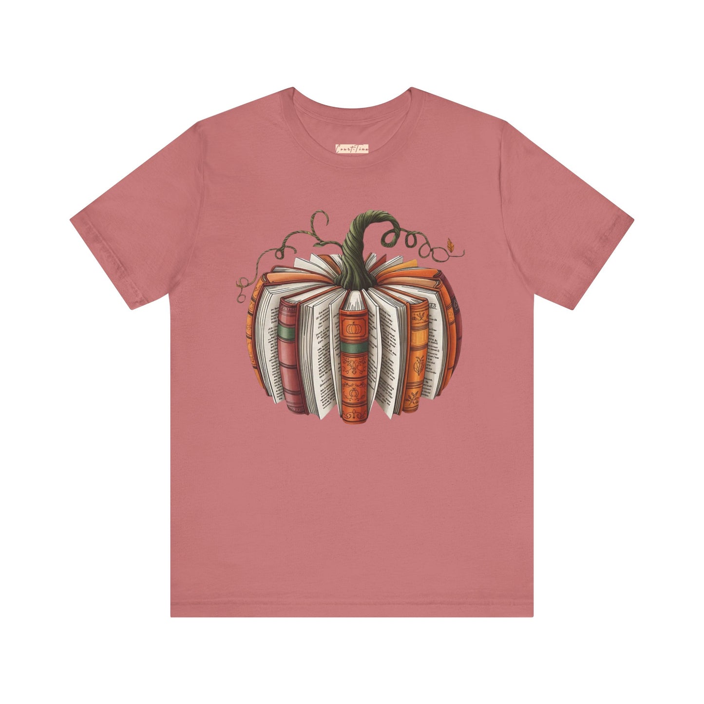 Fall Pumpkin Books Unisex Tee - Cozy Autumn T-Shirt for Book Lovers