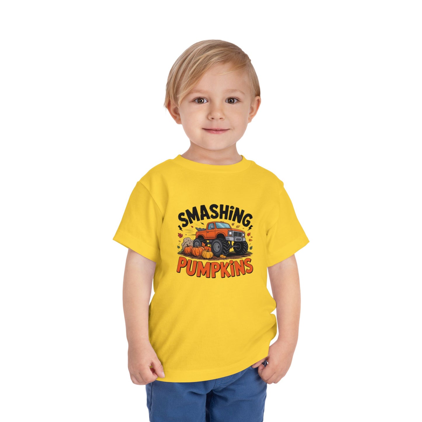 Toddler Smashing Pumpkins Tee - Adorable 'Smashing Pumpkins' Graphic, Perfect for Fall, Halloween, Kids' Costume, Pumpkin Patch